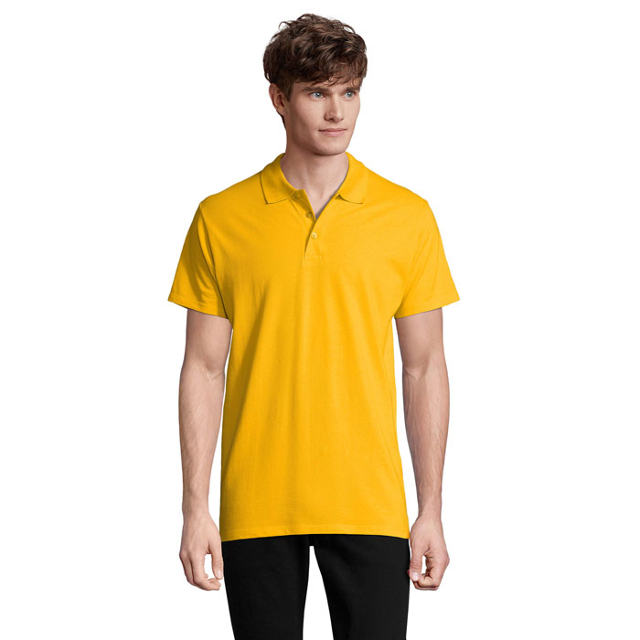 Polo en coton publicitaire homme 210g - SPRING Jaune 1